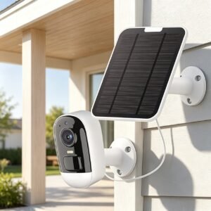 wocyber 2K Solar Security Camera Outdoor, 4MP Wireless Battery Camera with Color Night Vision & PIR Detection
